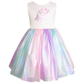Vestido de Fiesta Unicornio Arcoíris para Niñas Gerat